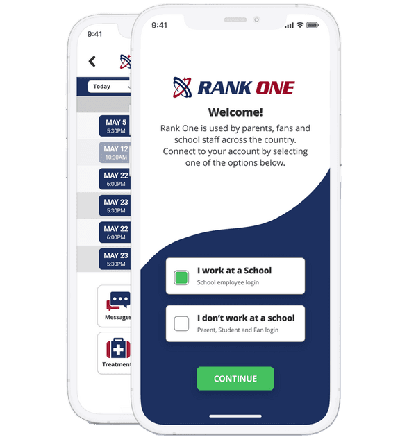 School sports mobile app for student forms, game schedules, team rosters and online tickets